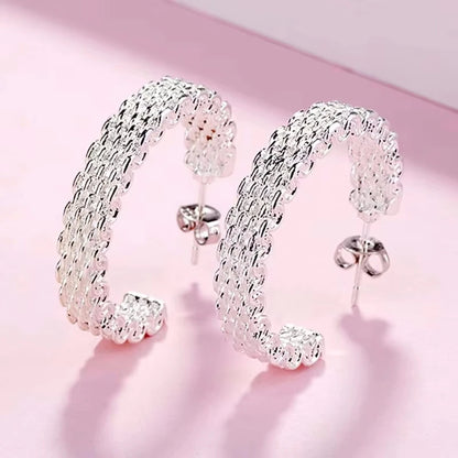 Original Designer 925 Sterling Silver Elegant Crystal Jewelry Fashion Zircon Circle Hoop Earrings For Woman Wedding Party Gift