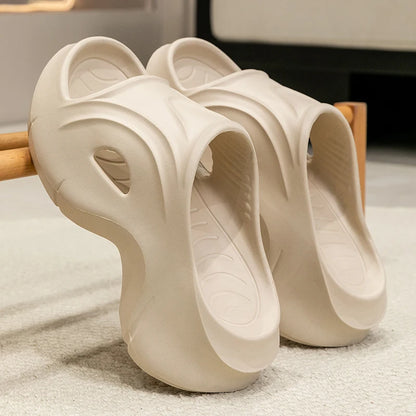 Chunky Platform Slippers for Women Summer Comfortable Wedge Heels Sandals Woman Solid Non Slip EVA Thick Sole Slides Shoes