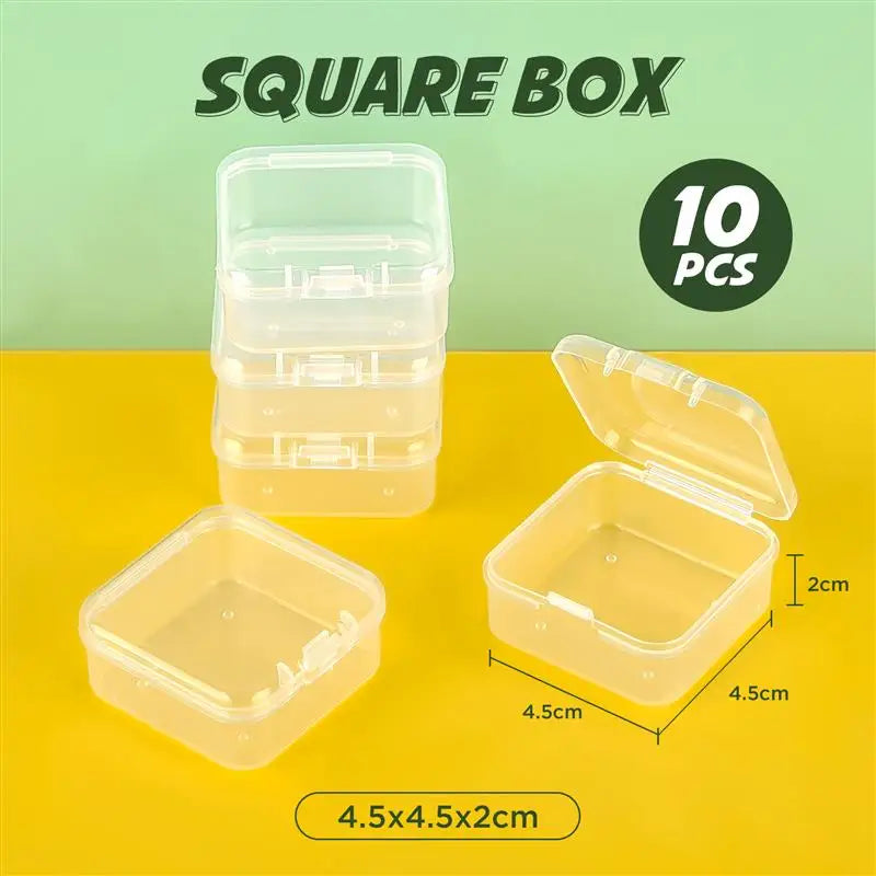10pcs Plastic Box Rectangular Box Translucent Box Packing Box Storage Box Dustproof Solid Strong Jewelry Storage Case Container