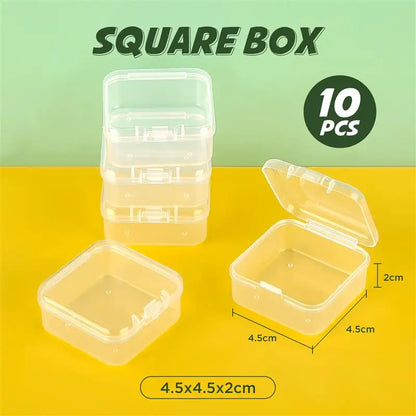 10pcs Plastic Box Rectangular Box Translucent Box Packing Box Storage Box Dustproof Solid Strong Jewelry Storage Case Container