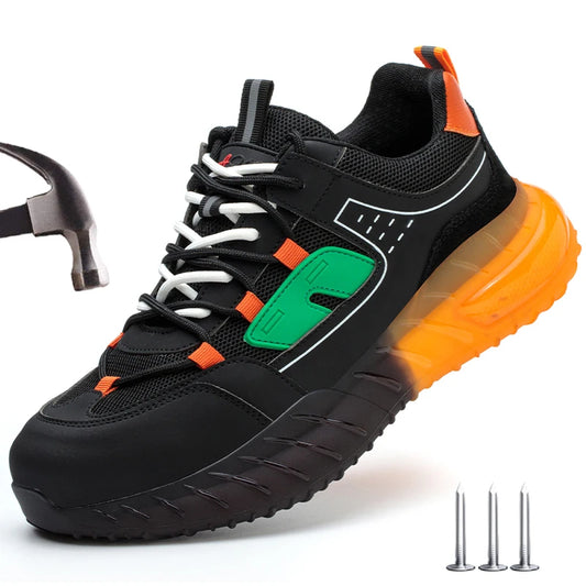 Men Work Safety Shoes Indestructible Breathable Air cushion Work Sneakers Puncture-Proof Safety Boots Protective Security Shoes
