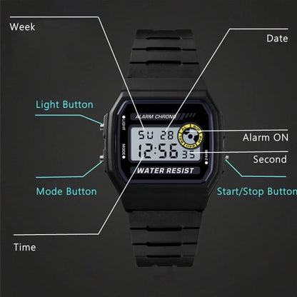 Simple Digital Watches Women Men Waterproof PU Strap LED Watch Fashion Sport Ladies Wristwatch Alarm Clock Relogio Feminino