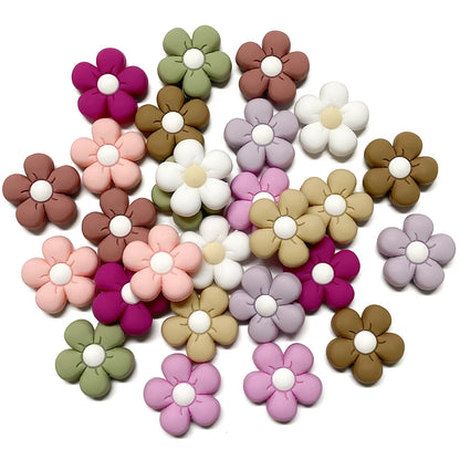 10pcs Silicone Flower Bead BPA Free Teething Infant Chewable Dummy Necklace Pacifier Toy Accessories