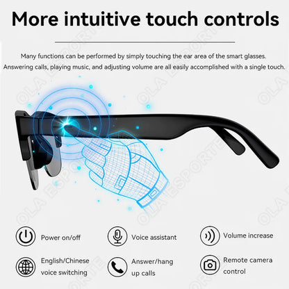 NEW Smart Glasses V5.3 Bluetooth Call High Quality Headphones Outdoor Sports Sunglasses Anti-touch UV Music Player for Men Women