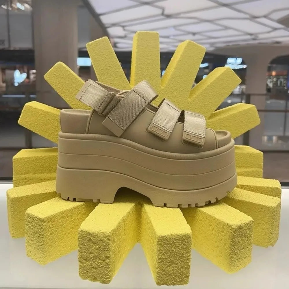 Women's Hook-and-Loop Platform Sandals
