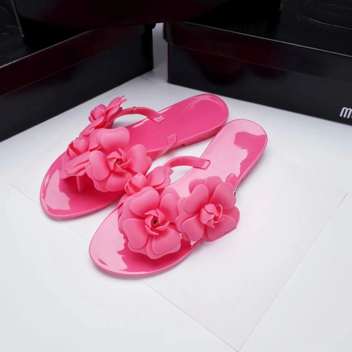 Mini Melissa Outdoor Women's Jelly Slides Sweety Girls Wide Buckle Slippers Adult Ladies Non-slip Flat Beach Vacation Shoes