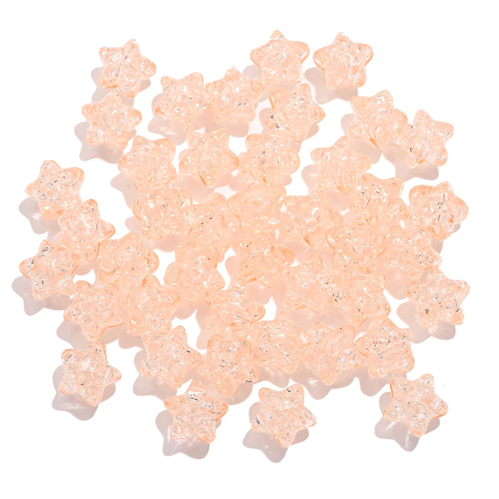 50pcs 11mm Clear Acrylic Burst Beads Candy Color Star Spacer Beads DIY Handmade Beaded For Jewelry Findings Bracelet Accessories