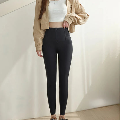 Women's High-Waisted Zip-Front Leggings