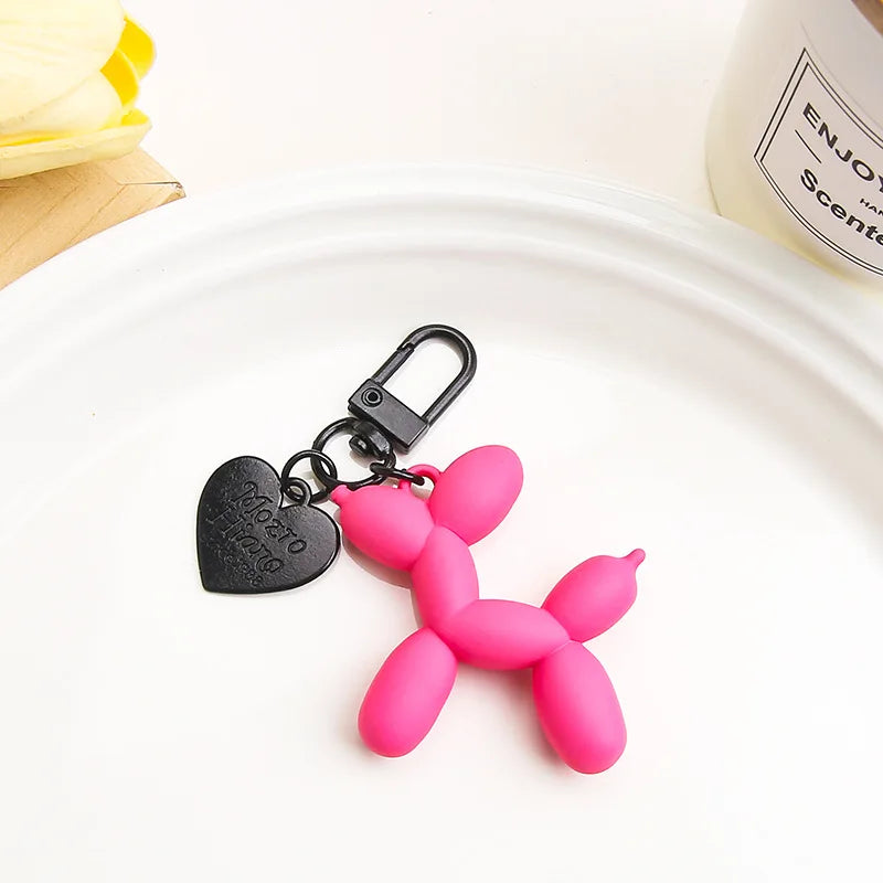 Cute Acrylic Cartoon Balloon Dog Keychains For Women Girls Bag Pendant Car Key Chains Fashion Jewelry Gift Decoration Accessory