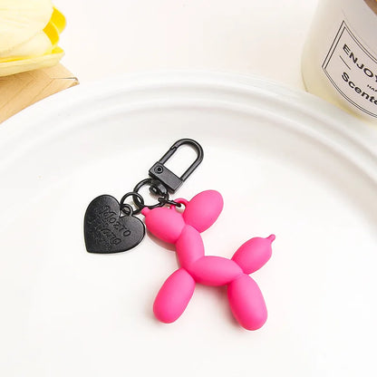 Cute Acrylic Cartoon Balloon Dog Keychains For Women Girls Bag Pendant Car Key Chains Fashion Jewelry Gift Decoration Accessory