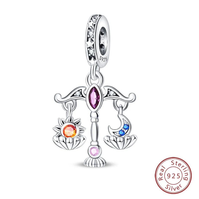 NEW 925 Sterling Silver Fashion Tarot Pendants Mysterious Spirit Snake Skull Rose Charms Beads Fit Qikaola Bracelets DIY Jewelry