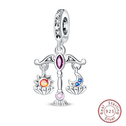 NEW 925 Sterling Silver Fashion Tarot Pendants Mysterious Spirit Snake Skull Rose Charms Beads Fit Qikaola Bracelets DIY Jewelry