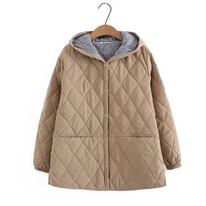 Oversized 7XL Cotton Jacket For Women's Autumn Winter Loose Casual Hooded Coat Female Thicken Cotton-padded Parkas Overcoat