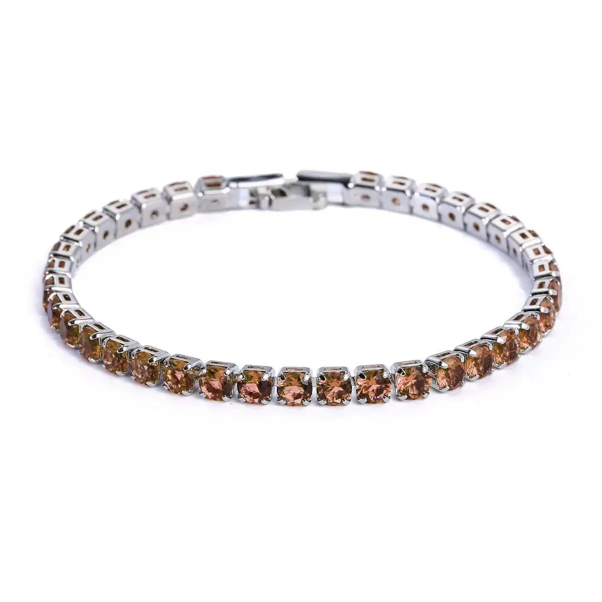 MxGxFam ( 19 cm 17 cm x 4 mm ) Promotion Gold Plated 18 k Multiple Colors Powder Zirconia Bracelet For Women Fashion Jewelry