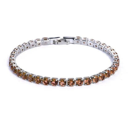 MxGxFam ( 19 cm 17 cm x 4 mm ) Promotion Gold Plated 18 k Multiple Colors Powder Zirconia Bracelet For Women Fashion Jewelry