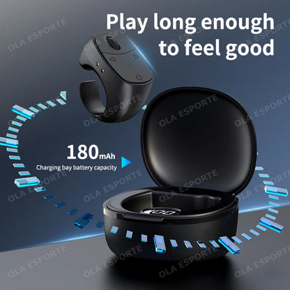 Remote Control Wireless Bluetooth Roller Fingertip Ring portable Mobile Mice Video Automatic Page Turner Browsing Ring R12