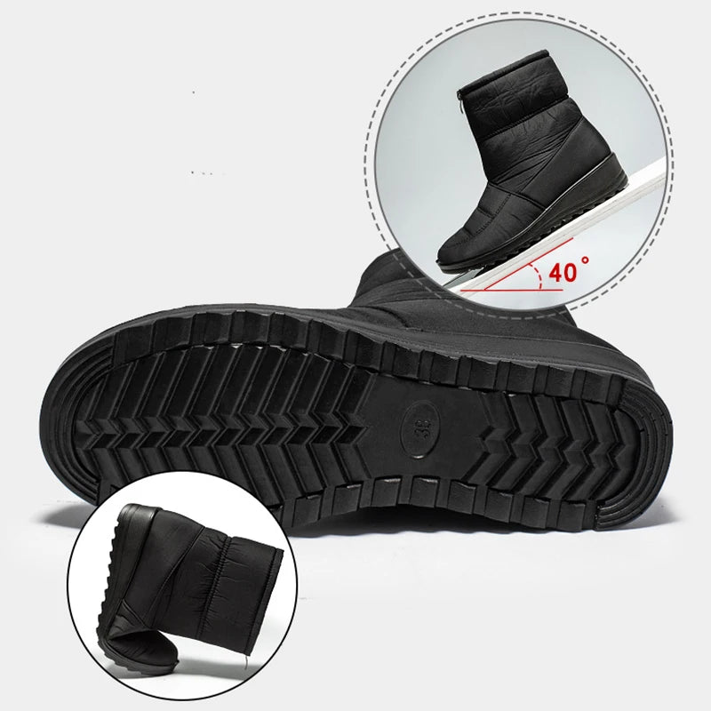 New Platform Waterproof Snow Boots Women 2025 Winter Thick Plush Ankle Boots Woman Non Slip Warm Cotton Padded Shoes Ladies