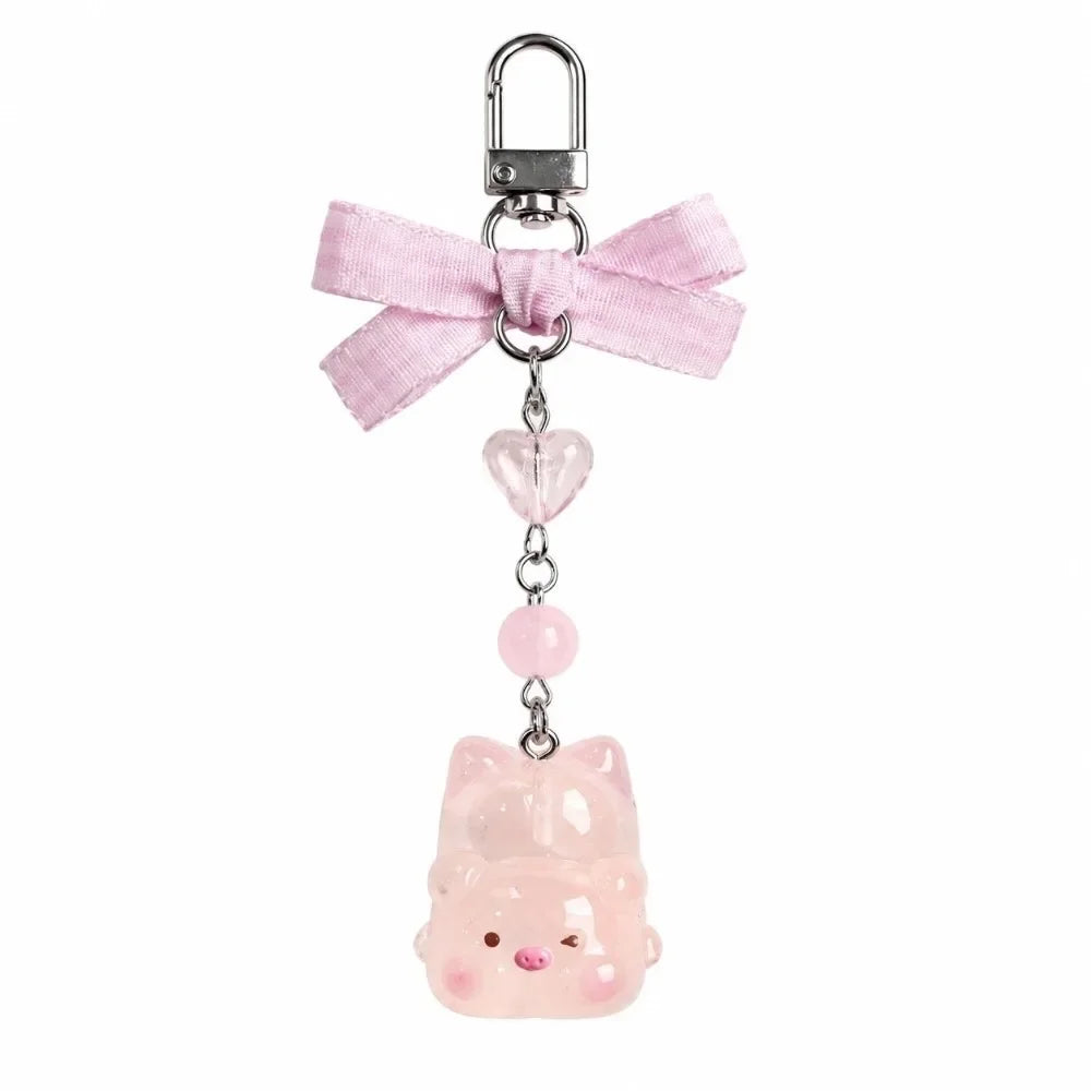 Cute Portable Deer Keychain 11.5cm Length Korean Style Phone Charms Handmade DIY Bead Case