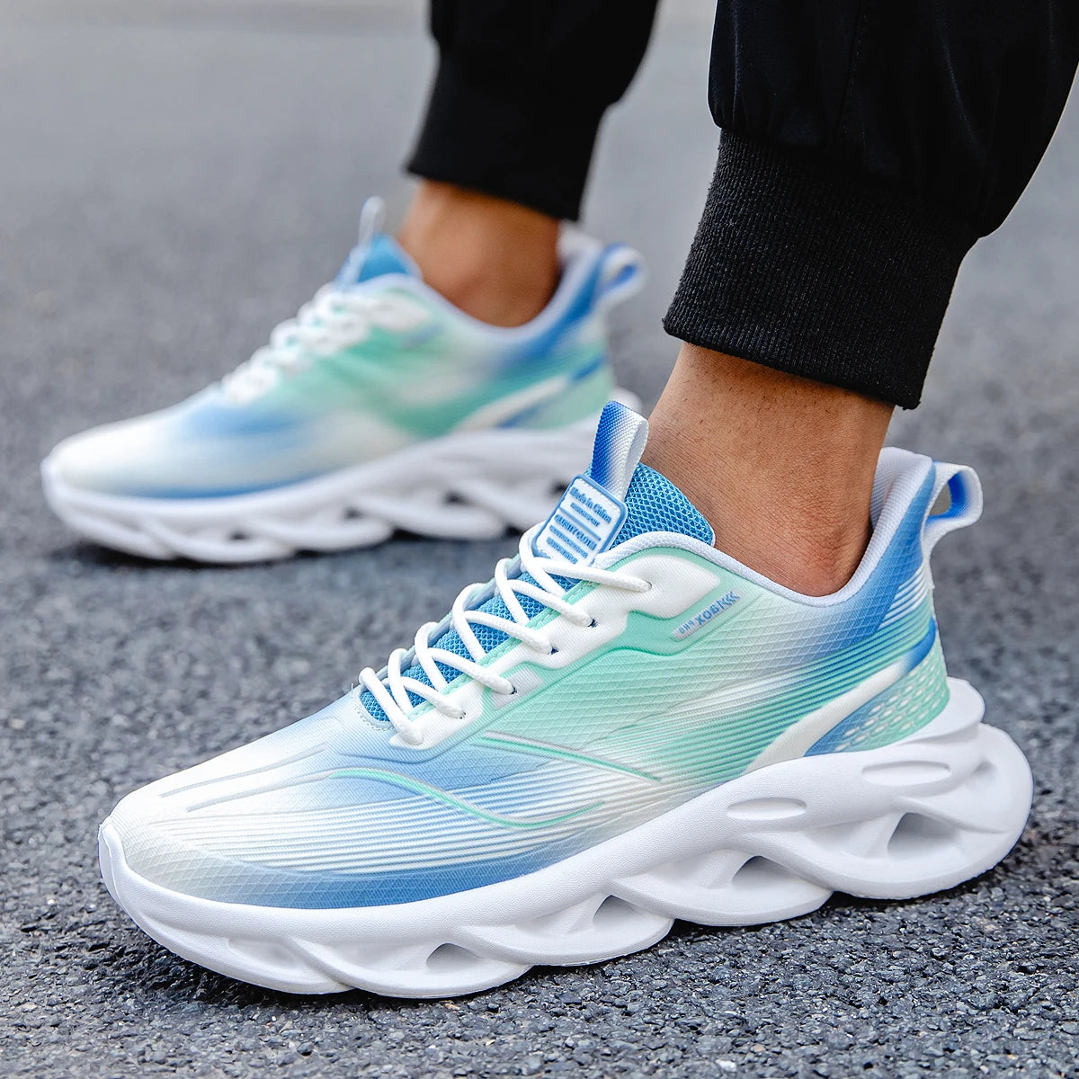 ELUVA Unisex Running Shoes Women Men Lightweight Mesh Breathable Comfortable Flat Soft Tennis Shoe Non Slip Lace-up Sneakers Man