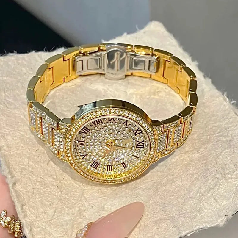 New Fashion Shining Rhinestone Watch Brand Quartz Bracelet Watches Women Zircon Crystal Elegant Wristwatch Clock Friend Gifts