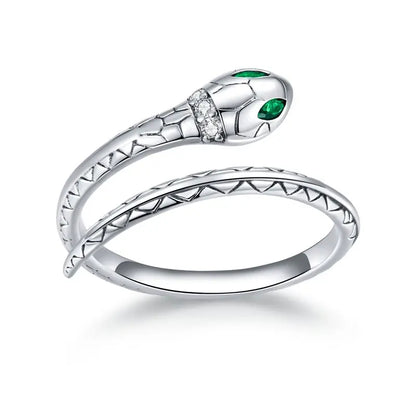 WOSTU 925 Sterling Silver Pet Cat Stackable opening Ring For Women Snake Dog Adjustable rings Fine Jewelry Party Birthday Gift