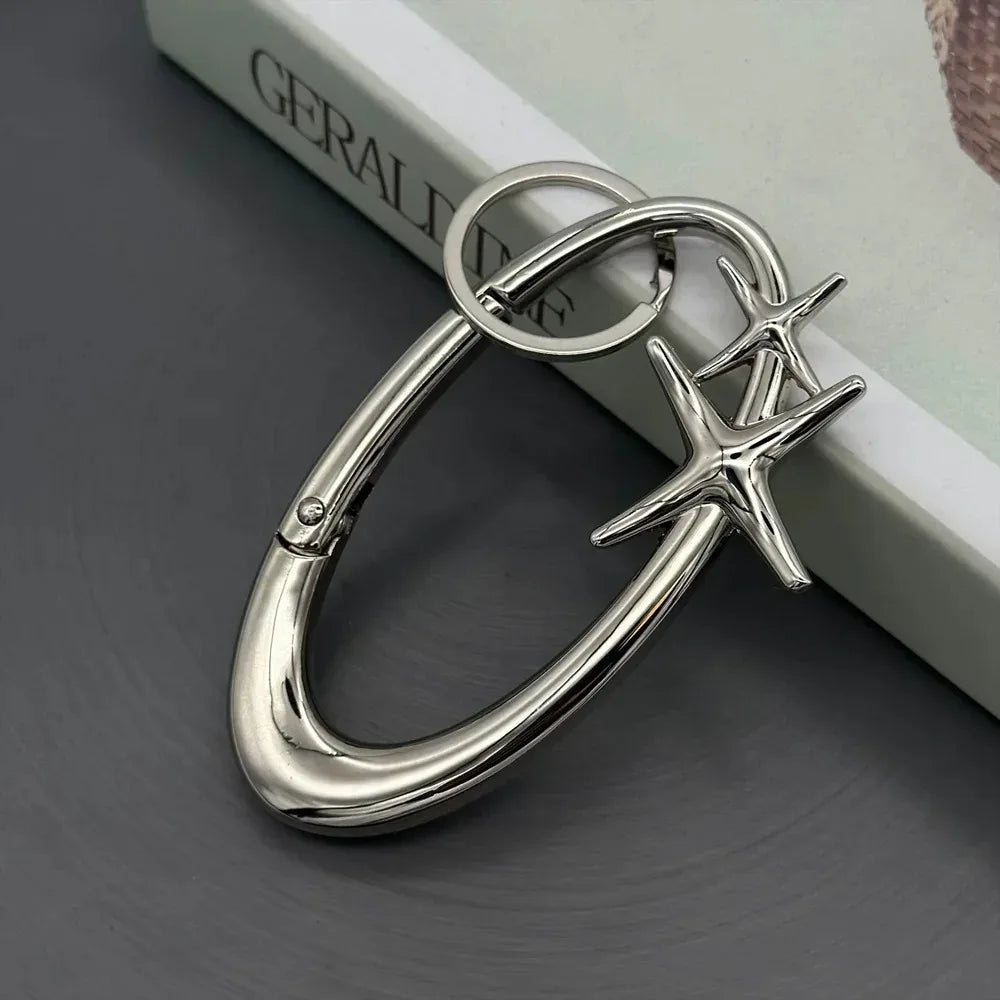 Now 2026 Sky Shining Star Keychain Oval Essential Icon Carabiner Keychain  Gothic Backpack Decor Korean Fashion