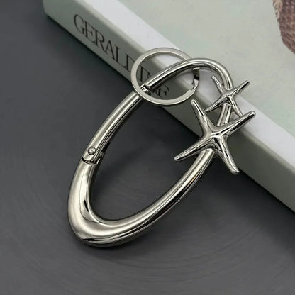 Now 2026 Sky Shining Star Keychain Oval Essential Icon Carabiner Keychain  Gothic Backpack Decor Korean Fashion
