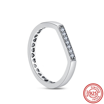 New 925 Sterling Silver Shiny Classic Square Crown Heart-shaped Ring Exquisite Luxury Charm Jewelry Holiday Surprise Gifts