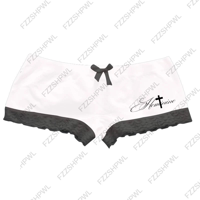 Harajuku Women's Shorts Gothic Geometric Print Striped Aesthetic Y2K Emo Girls high street Chic Casual Fashion American Shorts