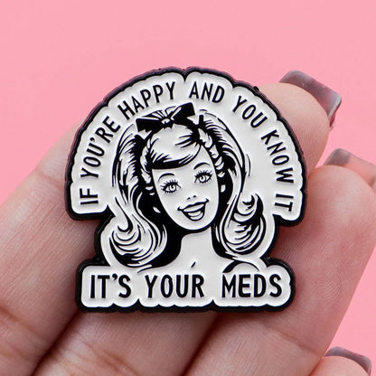"One Day,We Will Wake Up To His Obituary" Enamel Pin Cartoon Skeleton Women's Brooches Fashion Lapel Badges Jewelry Friends Gift