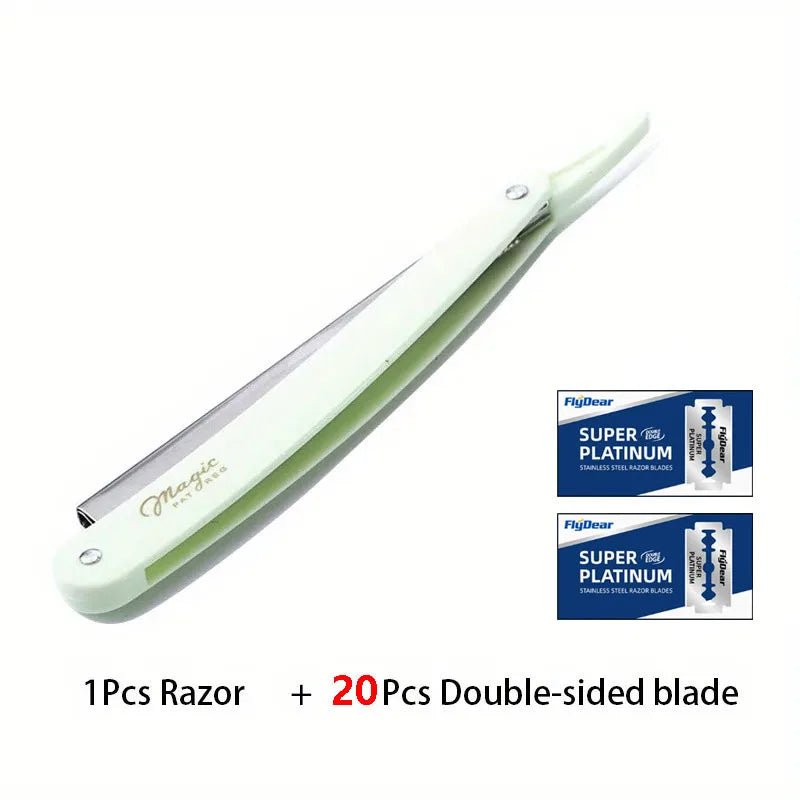 Manual Shaver for Men Barbershop Razor Stainless Steel Shank Is Easy To Use Safety Razor 1Pcs Shaving Razor with Blades