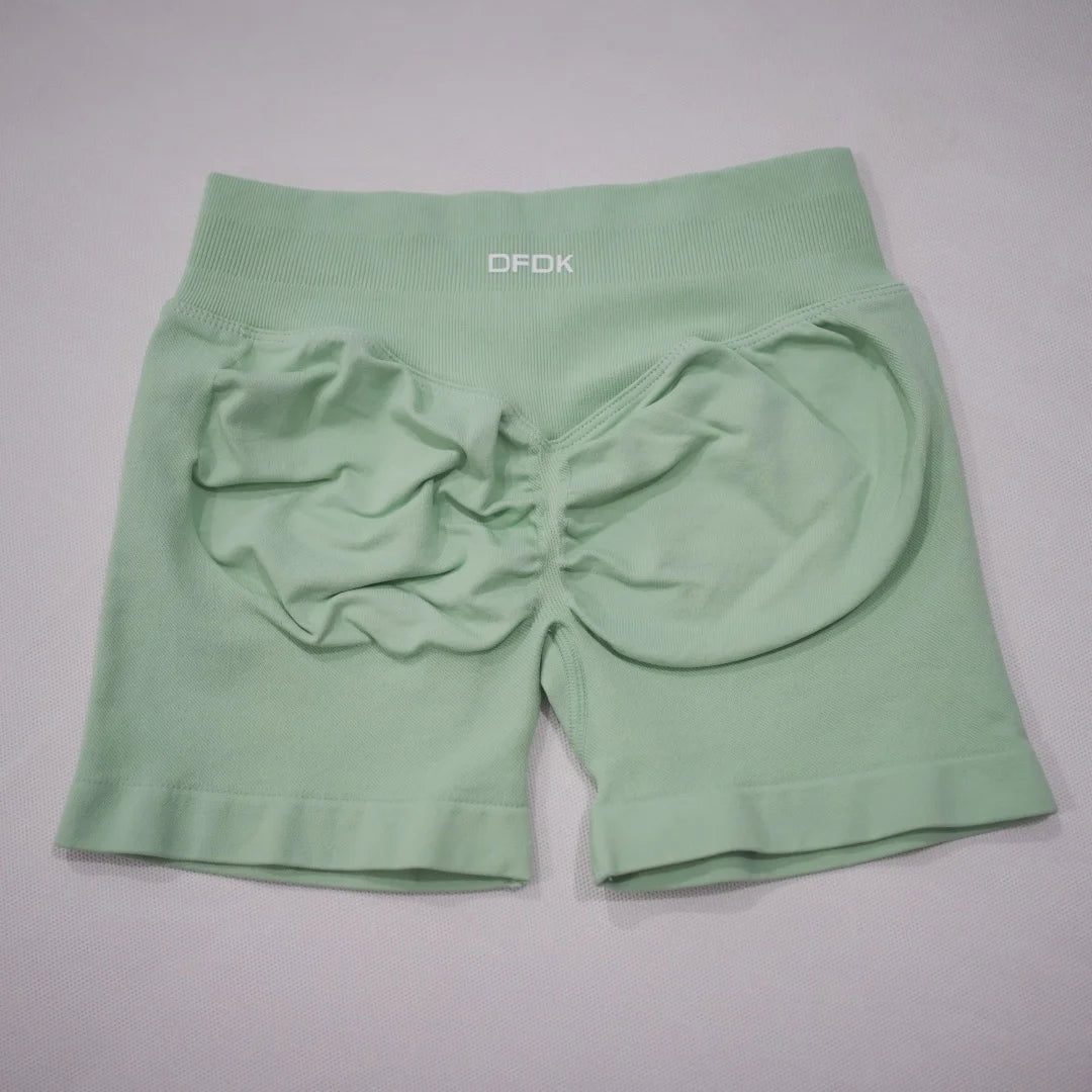 DFDK 2026 New Women Scrunch Butt Yoga Shorts High Waist Hip Lifting Push Up Squat Proof Sports Shorts Gym Workout Running Fitnes