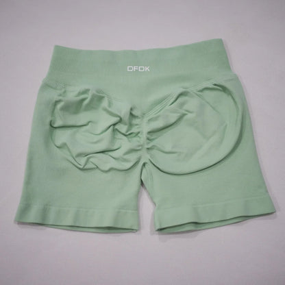 DFDK 2026 New Women Scrunch Butt Yoga Shorts High Waist Hip Lifting Push Up Squat Proof Sports Shorts Gym Workout Running Fitnes