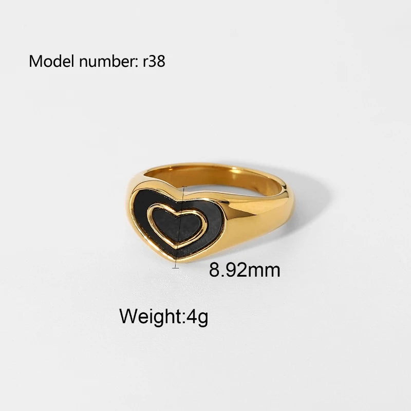 2026 Simple Stainless Steel Rings For Women Gold Color Smooth Geometric Open Rings Arc Rings Diamonds Jewellery Ring Gift