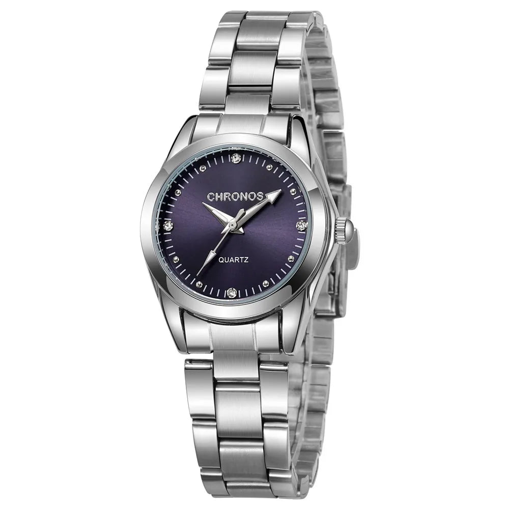 CHRONOS Women Watches Luxurious Quartz Sparkling Rhinestone Dial Dress Wristwatches for Ladies Relogio Feminino