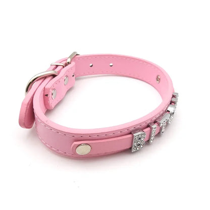 Sexy Pink Leather Collar Letters Daddy PRINCESS Choker Necklace Cute Adult DDLG Cosplay Personalized Custom Jewelry