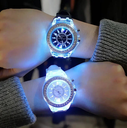 2026 Luminous Colorful LED Luminous Watch for Male and Female Students, Fluorescent Quartz Hand for Male and Female Students