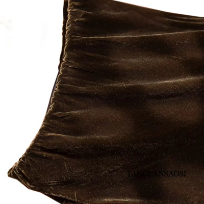 2026 Women's Early Spring New Plus Size Elegant 30% Natural Mulberry Silk Velvet Premium Versatile Solid Color Fishtail Skirt