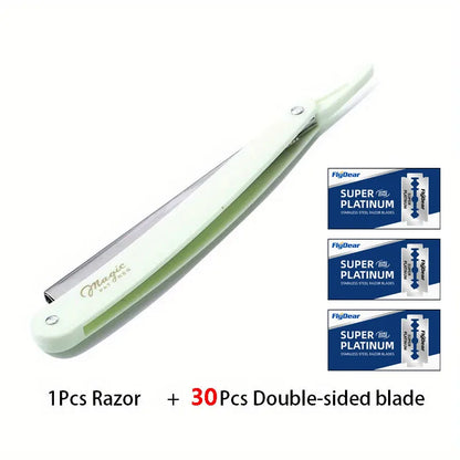 Manual Shaver for Men Barbershop Razor Stainless Steel Shank Is Easy To Use Safety Razor 1Pcs Shaving Razor with Blades