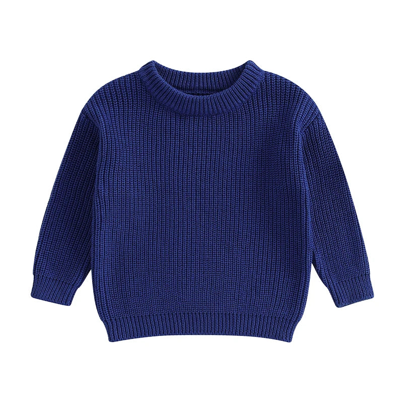 Autumn Winter Newborn Baby Girl Boy Knitted Long Sleeve Sweater Solid Loose Pullover Casual Tops Children Sweater Kids Clothes
