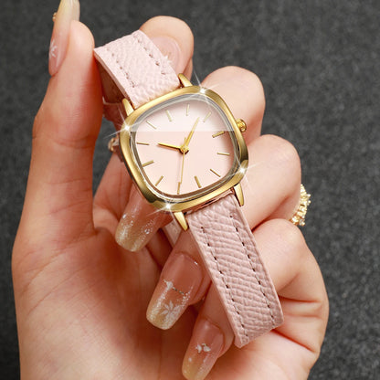 Elegant Square Women Quartz Watch Casual Leather Strap Ladies Analog Dress Wristwatches Relogio Feminino（Without Box）