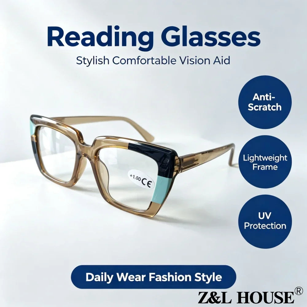 8 Pack Value Unisex Reading Glasses Random Mixed Colors Light Comfort Fashion Readers Eyeglasses Multi-Scenario Daily Use