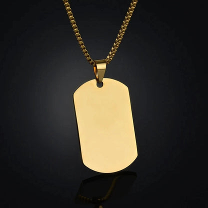 Stainless Steel Jewelry Mens Custom Engraved Name Photo Animal Necklace for Women Personalized Square Pendant Family Party Gift