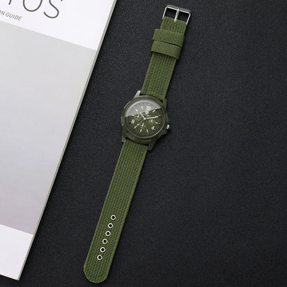 Fashion Decorative Three-eye Dial Women Quartz Watch Casual Nylon Strap Sport Wristwatches Reloj Mujer Girls Clock（Without Box）