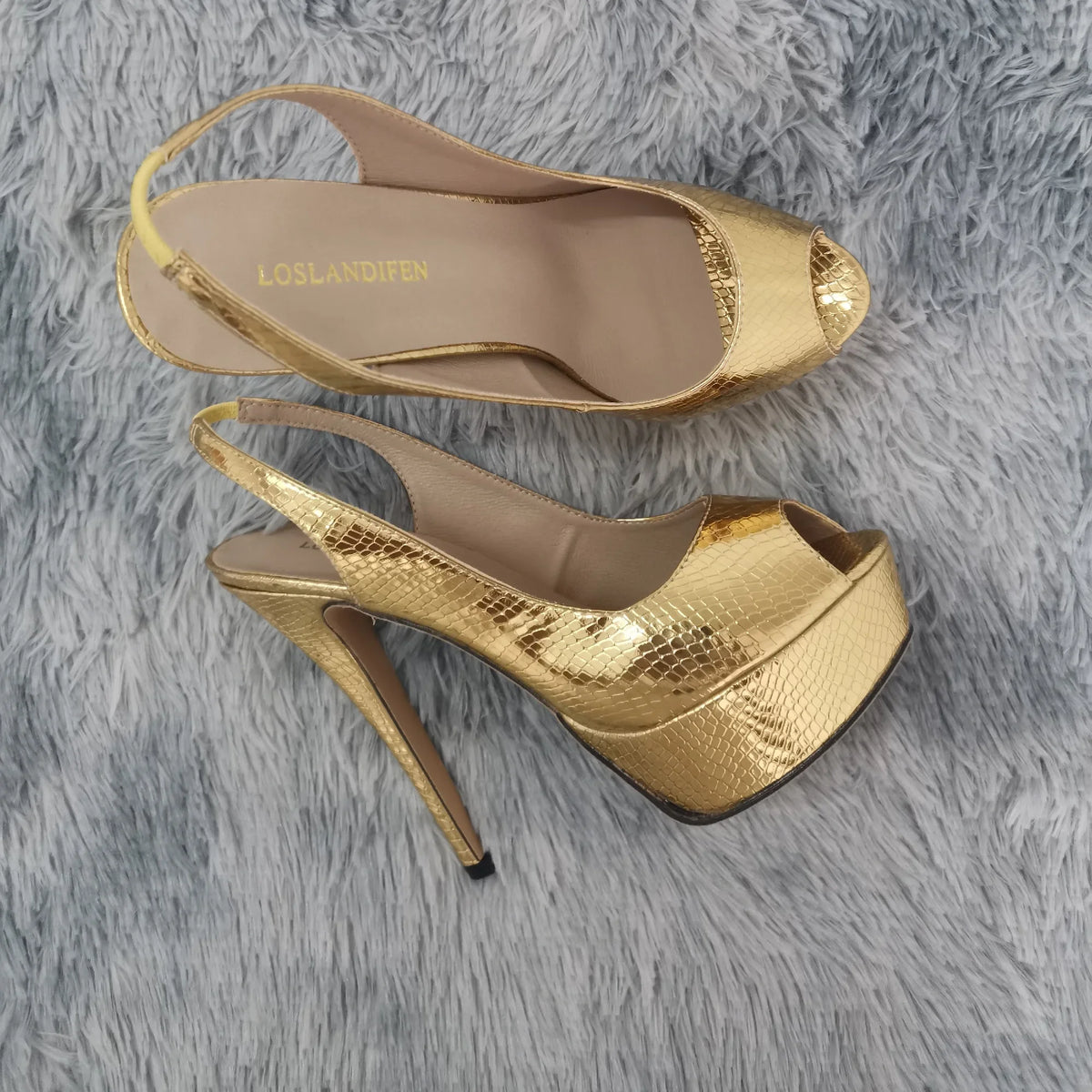 LOSLANDIFEN New 14CM Platform Super High Heels For Woman Sexy Open Toe Sandals Gladiator Party Dress Women Shoes Plus Size 42