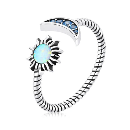 WOSTU 925 Sterling Silver Pet Cat Stackable opening Ring For Women Snake Dog Adjustable rings Fine Jewelry Party Birthday Gift