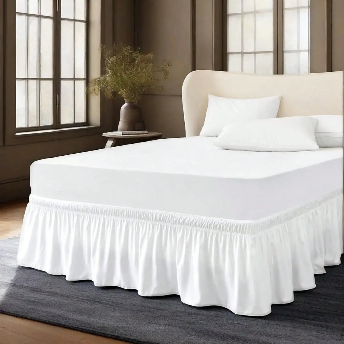 1Pc Breathable & Dustproof Bed Skirt  For Bedroom And Guest Room Bed Comforter Sets Curtains For Bedroom
