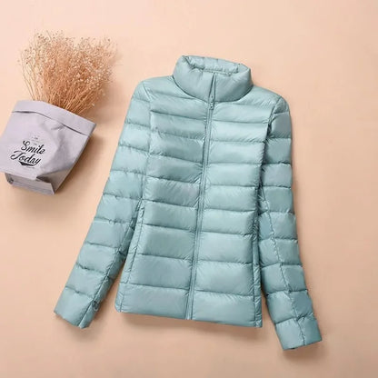 Autumn Winter New Parkas Down Coat Women's Short Stand-UP Collar Hooded Warm Cotton Padded Jacket Large Size Outcoat Female Tops