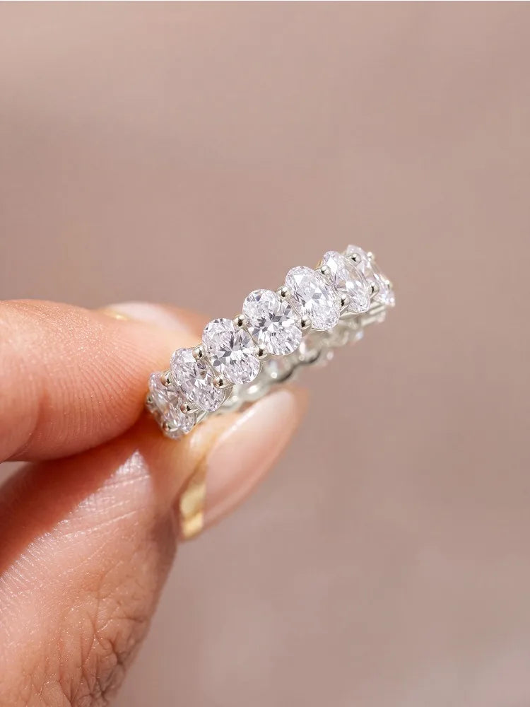 925 Sterling Silver Simplicity Classic Gorgeous Zircon Oval Ring For Women Engagement Wedding Luxury High Quality Fine Jewelry