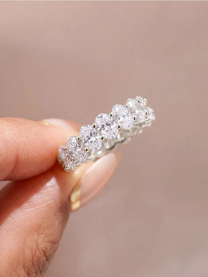 925 Sterling Silver Simplicity Classic Gorgeous Zircon Oval Ring For Women Engagement Wedding Luxury High Quality Fine Jewelry